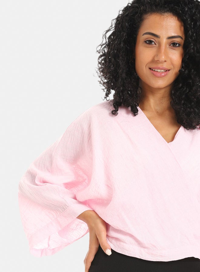 Azul Long Sleeve Lenin Crossed Blouse - Image 3